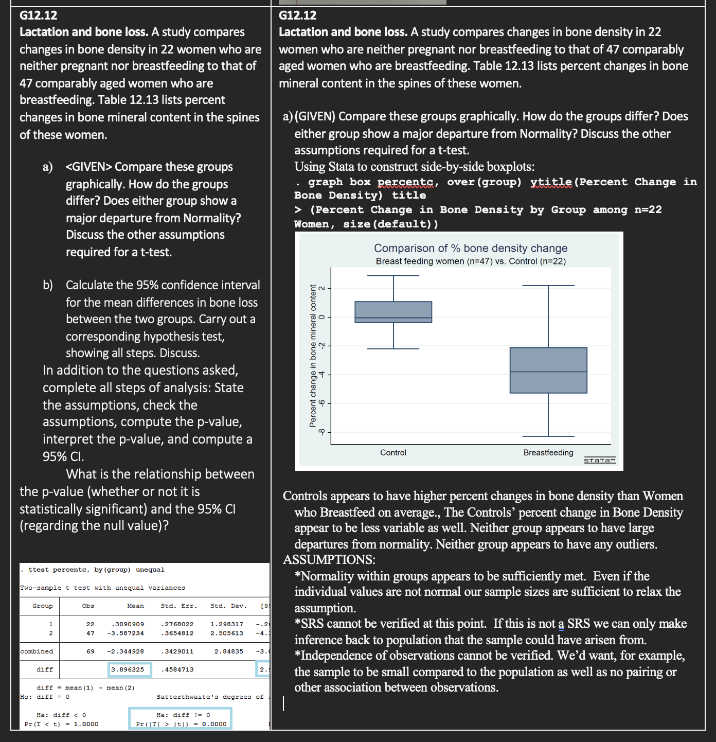 G12.12Lactation and bone loss. A study compares changes in bone density in