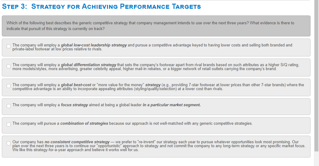 OBJECTIVES / PERFORMANCE TARGETS Your target objectives should be at least as