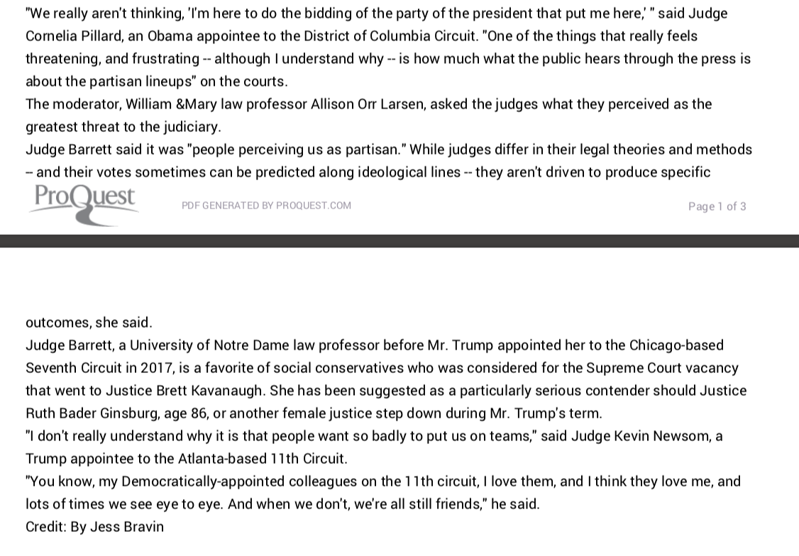 judges make decisions on bases other than their political affiliations. Cite at