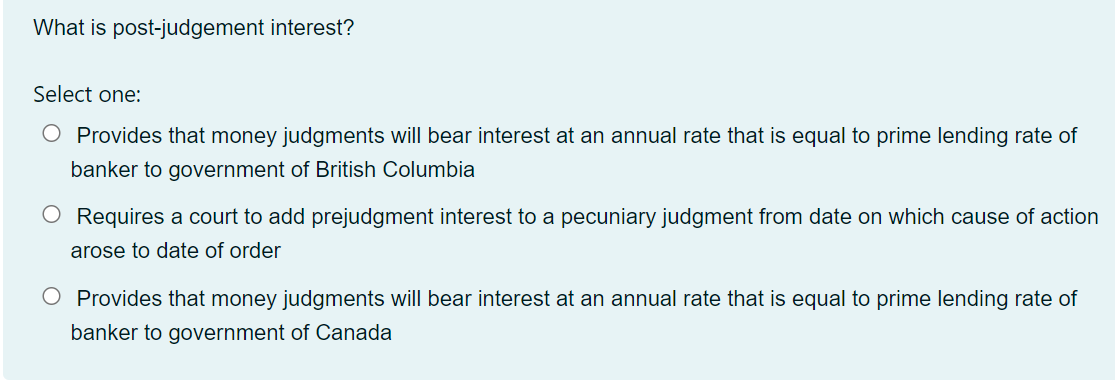 party make a claim for costs? Select one: 0 Notice of Civil