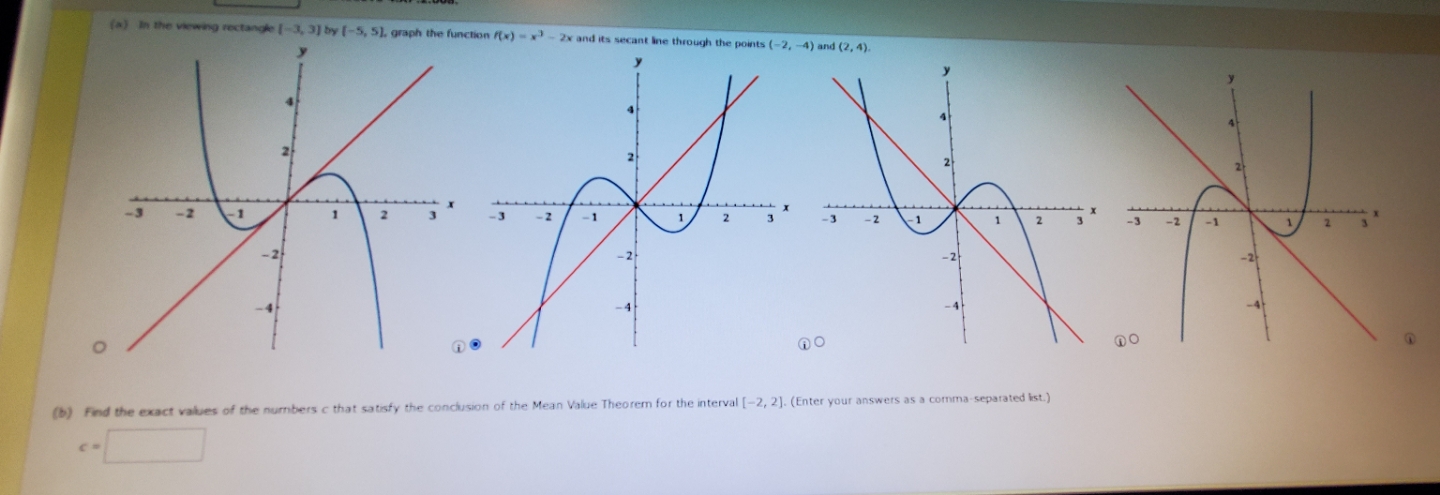 please help. (a) In the viewing rectangle [-3, 3] by [-5, 5].