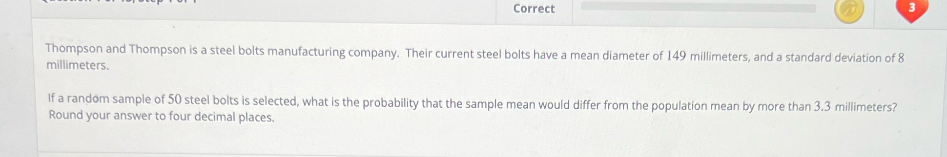 I need help solving this please. Correct Thompson and Thompson is a