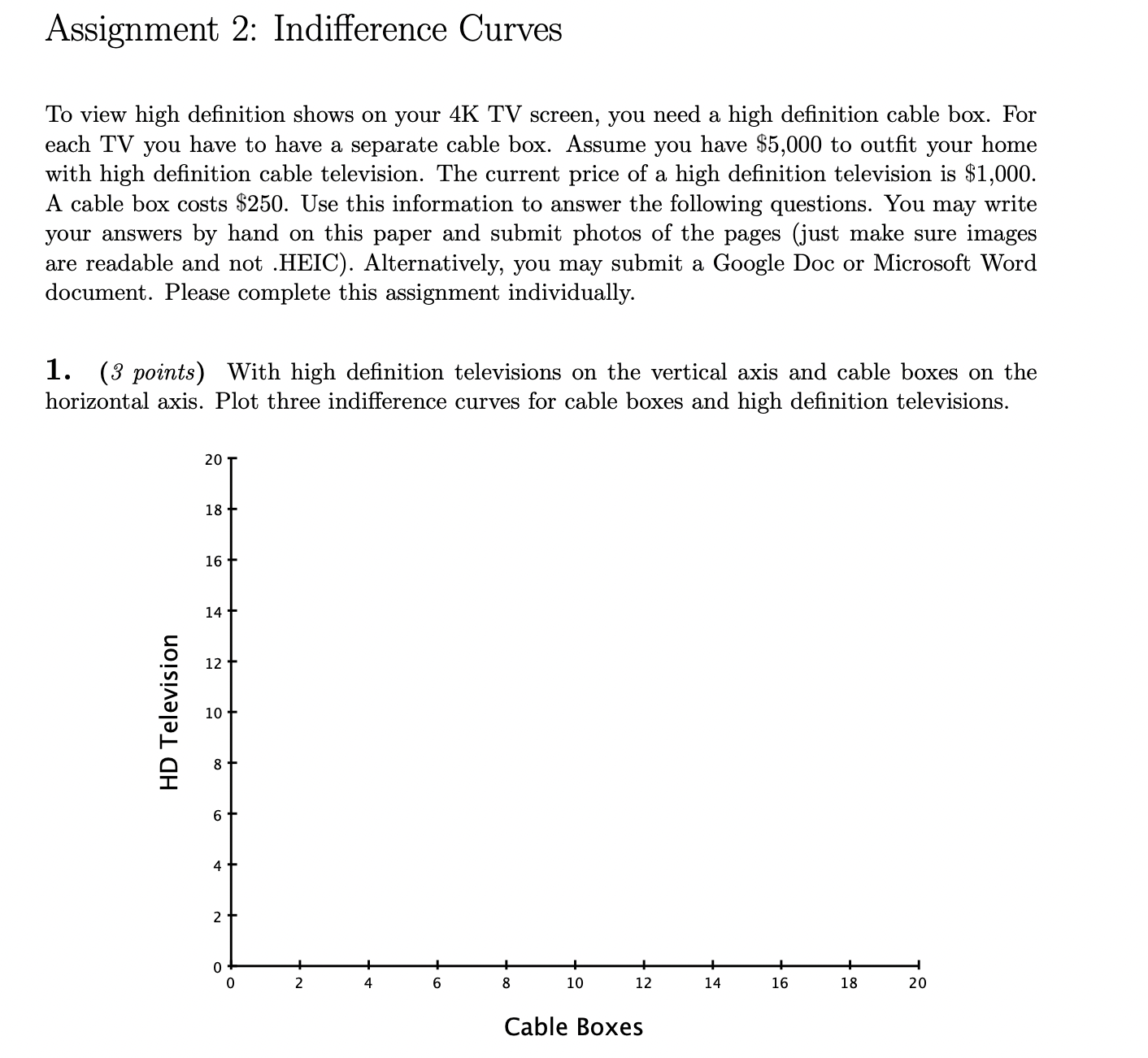  Assignment 2: Indifference Curves To view high definition shows on your