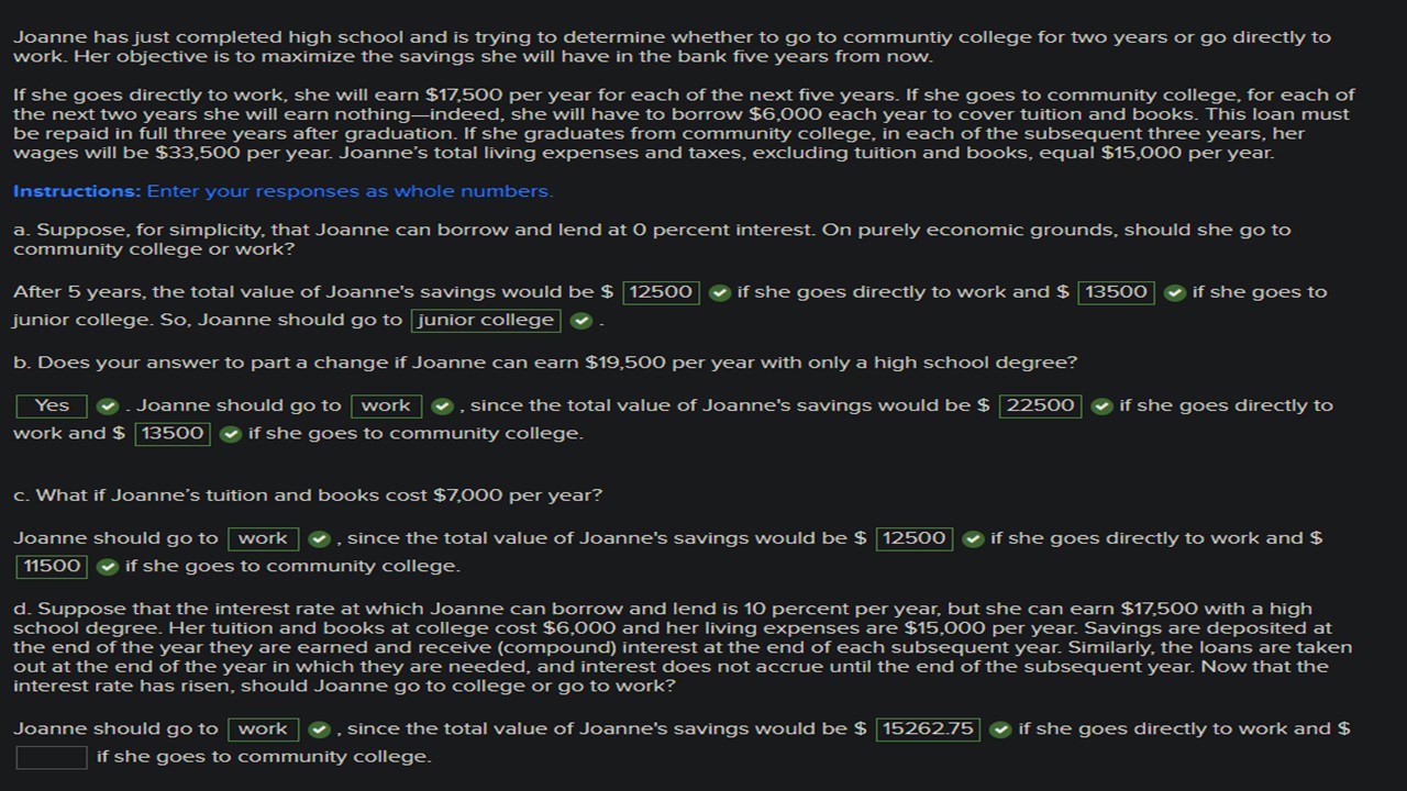 I have completed the all but one please help and explain. Joanne