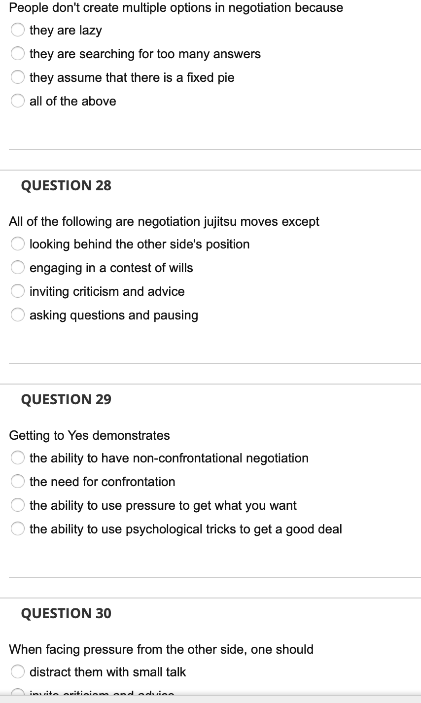  People don't create multiple options in negotiation because If\" they are