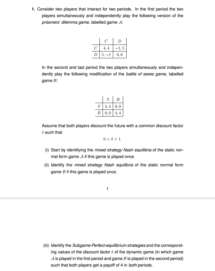 the identity of the player who makes the offer is determined by