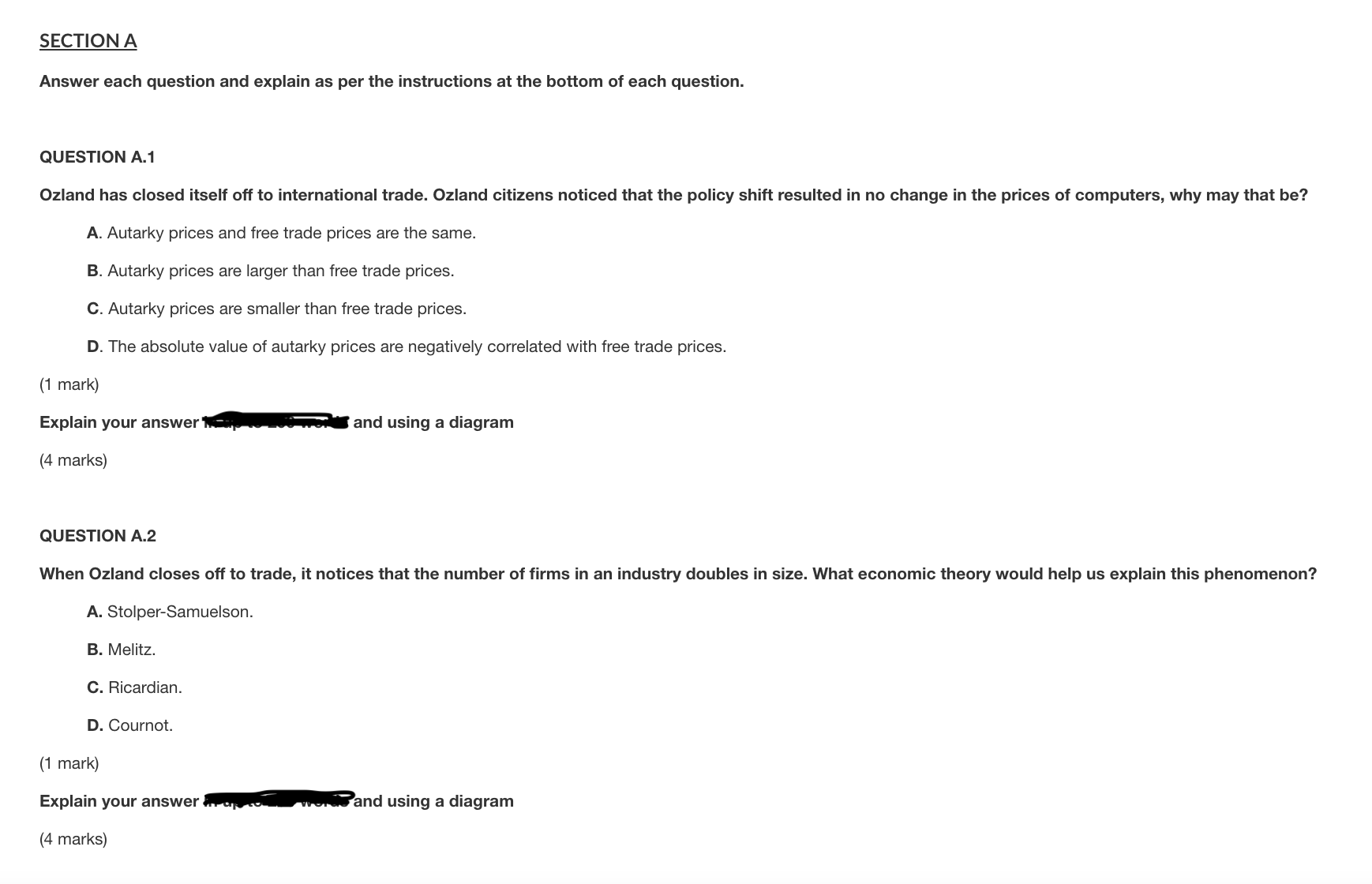 Hi, could you help me answer these two multiple-choice questions, explain the