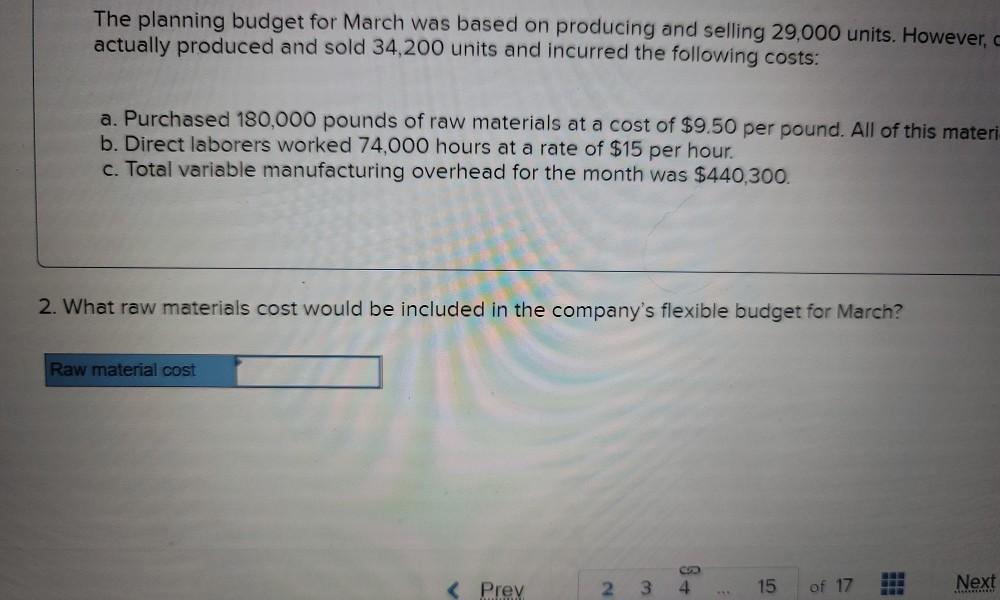 to the questions displayed below.] Preble Company manufactures one product. Its variable