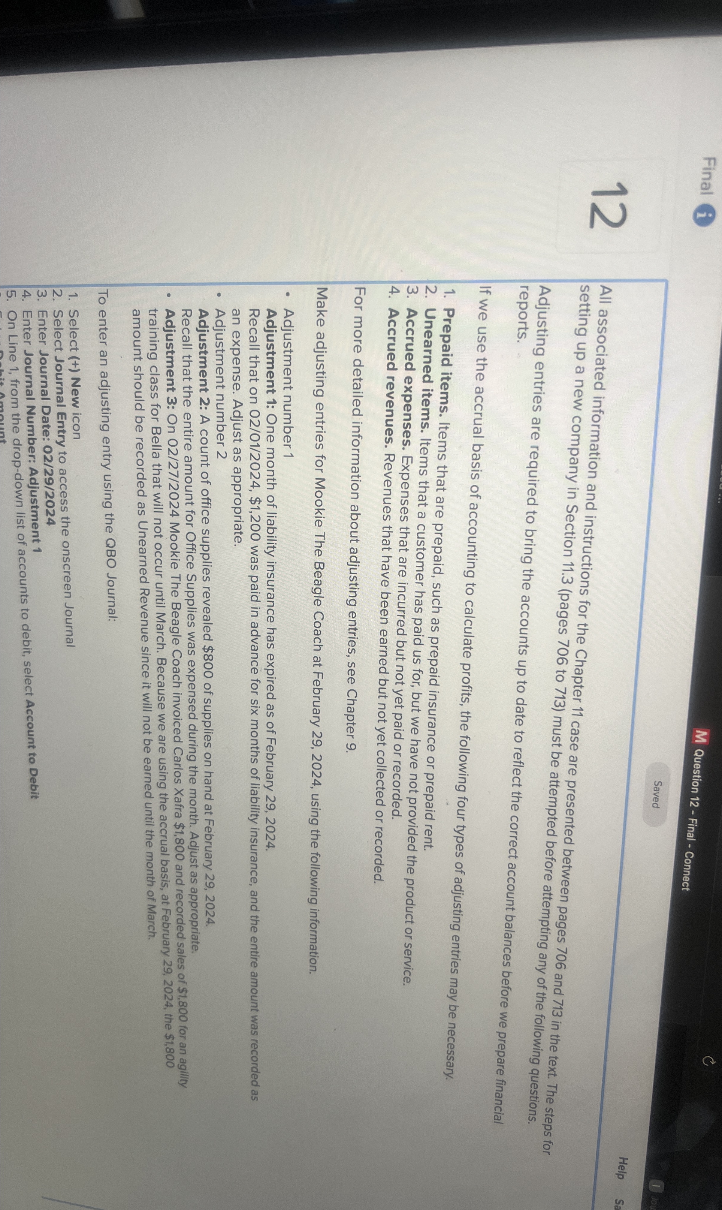  Final Question 12- Final - Connect Saved Help 12 All associated