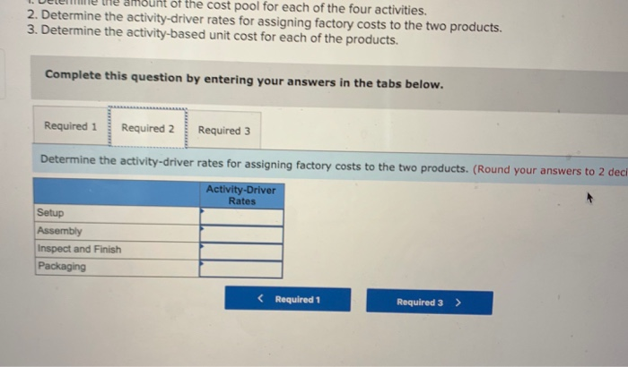 the amount that each activity consumes, as shown below. EEI has four
