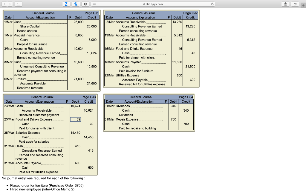March 31, 2014. thats below a) Prepare an adjusted trial balance at