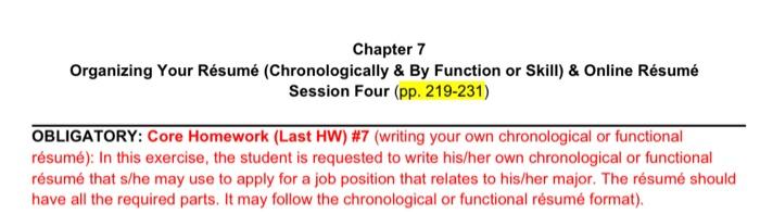  Chapter 7 Organizing Your Rsum (Chronologically & By Function or Skill)