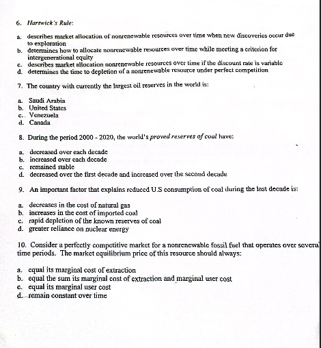 (2 points for each question) 1. The price elasticity of demand for