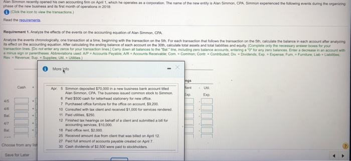  A Alan Simmon CPA Simmon experienced the following events during the