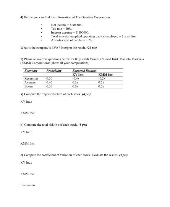 100000. Total investor-supplied operating capital employed = $ x million. After-tax cost
