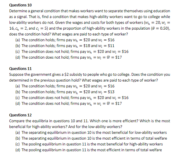 workers, low- and high-ability, and let 8 = 0.25 be the proportion