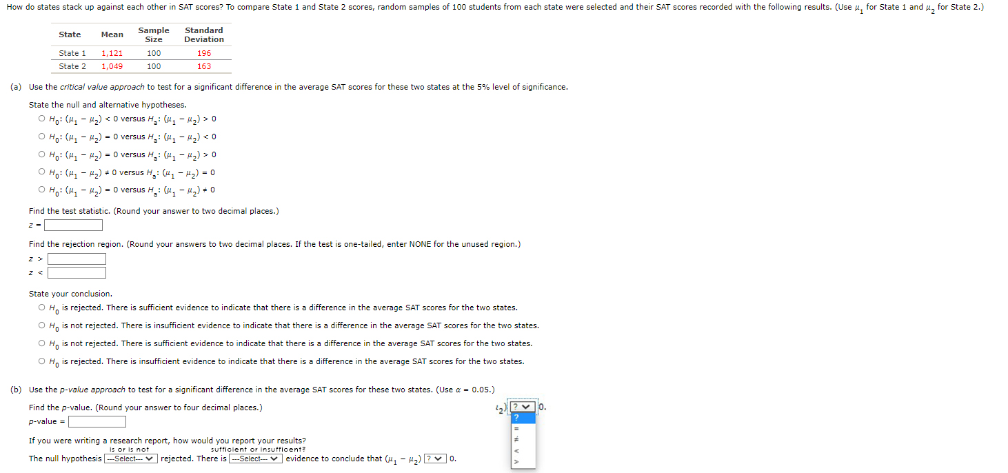 How do states stack up against each other in SAT scores?