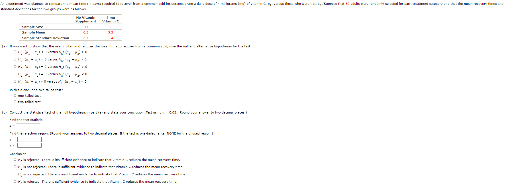 students from each state were selected and their SAT scores recorded with
