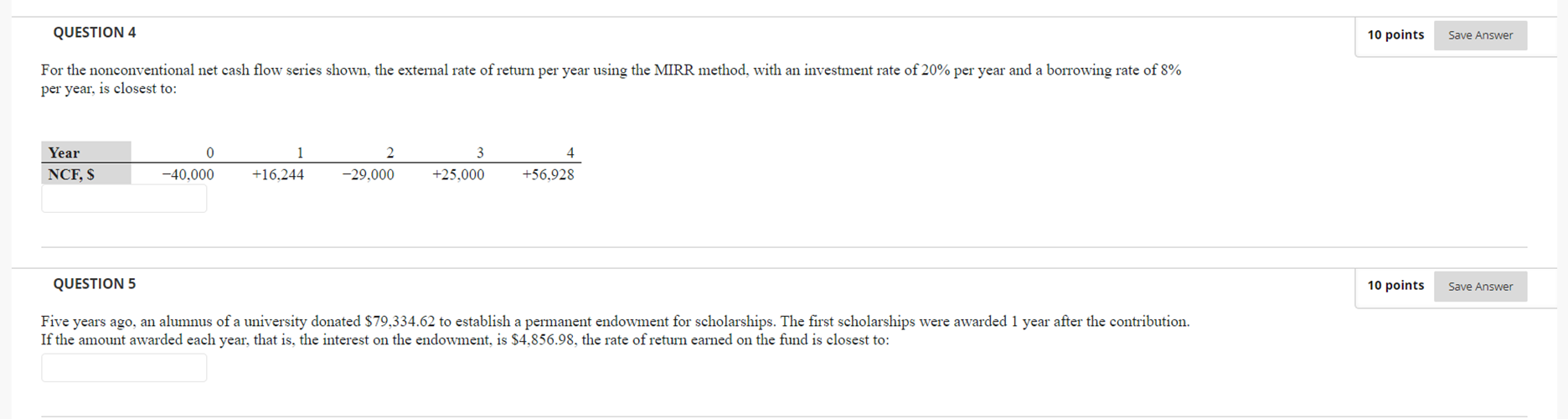 to determine the external rate of return of a project, which of