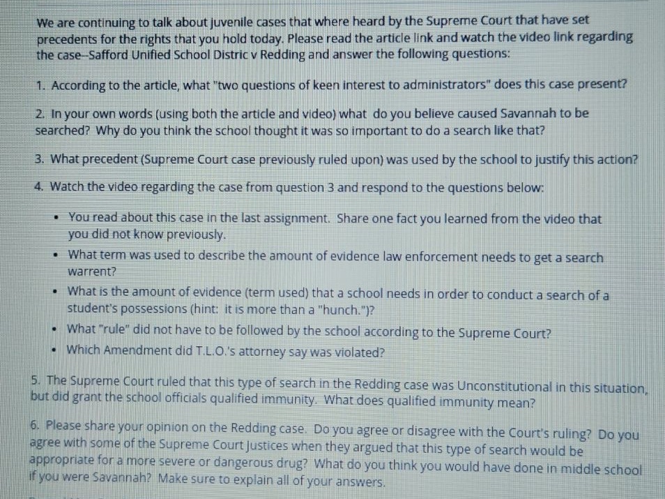  We are continuing to talk about juvenile cases that where heard