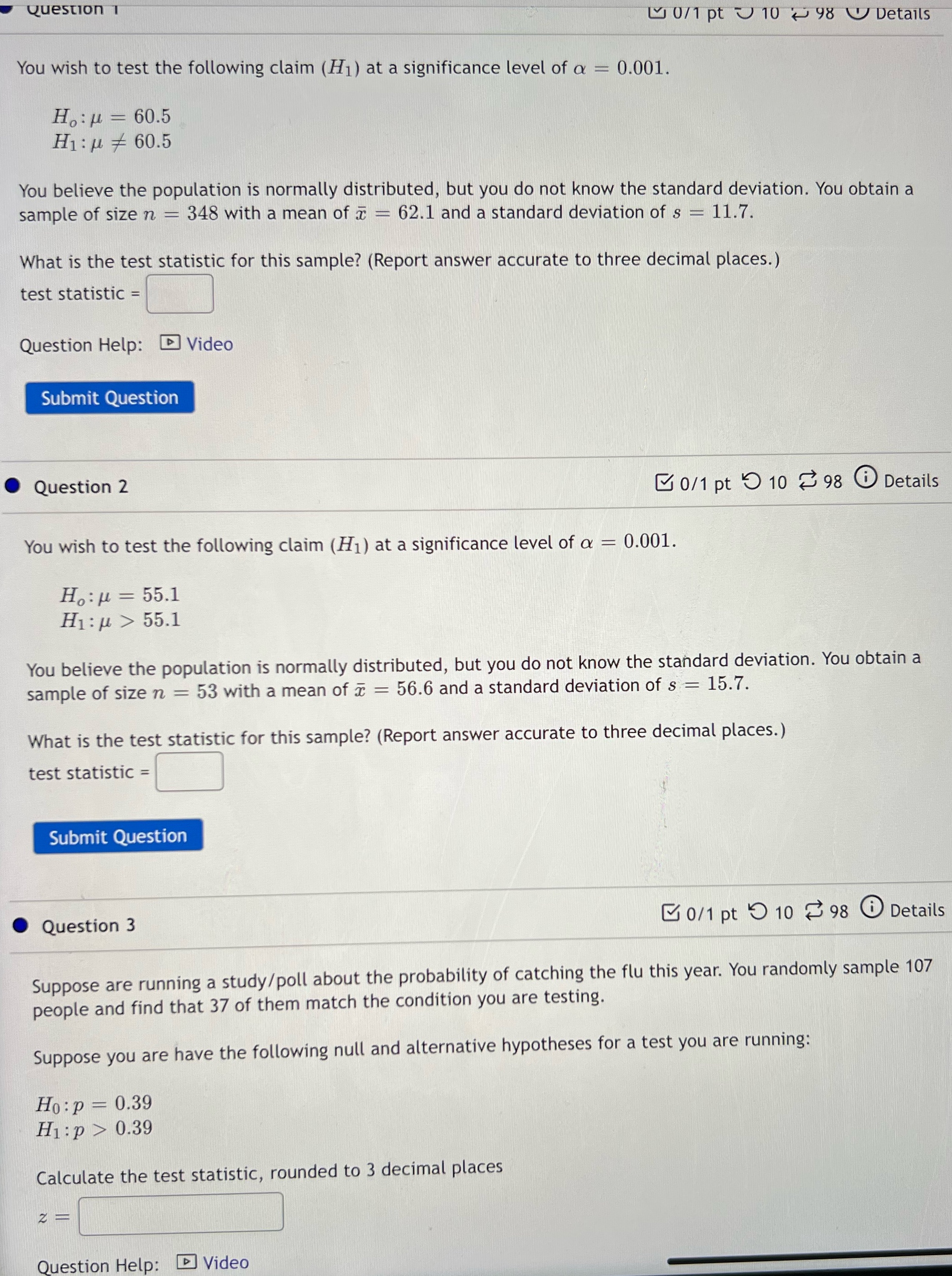 Please help on 1,2,and 3 Question I L 0/ 1 pt 10