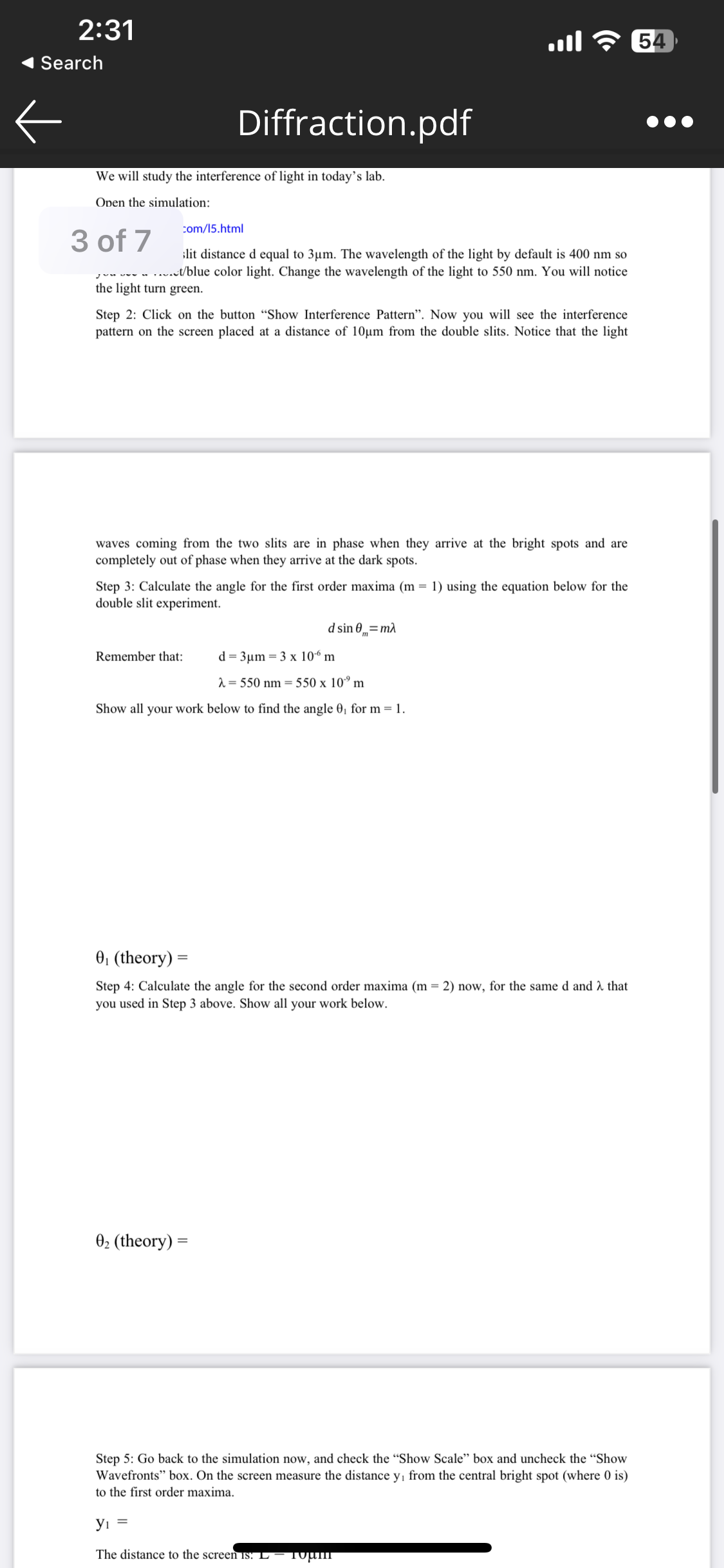 2:31 54 Search Diffraction.pdf We will study the interference of light