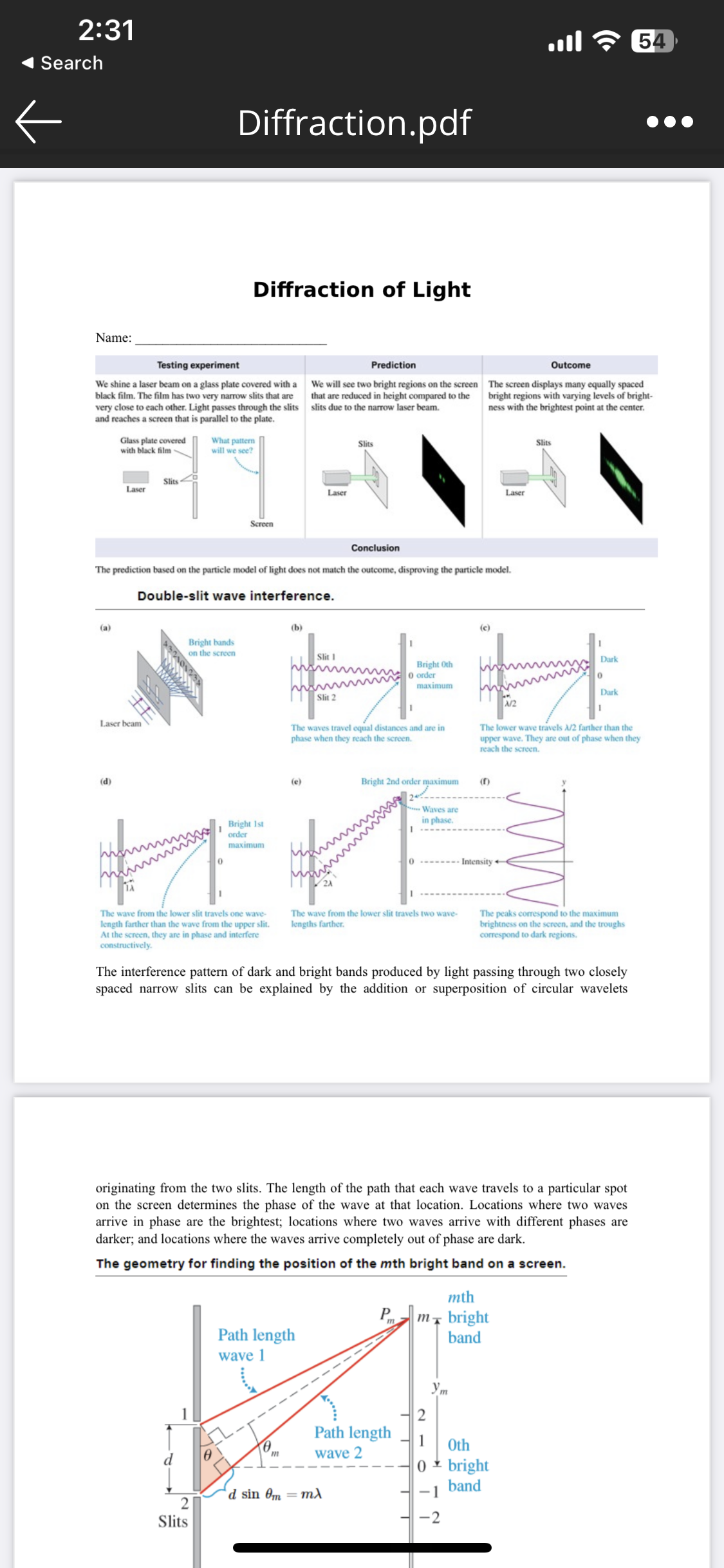 Click on the button "Show Interference Pattern". Now you will see the