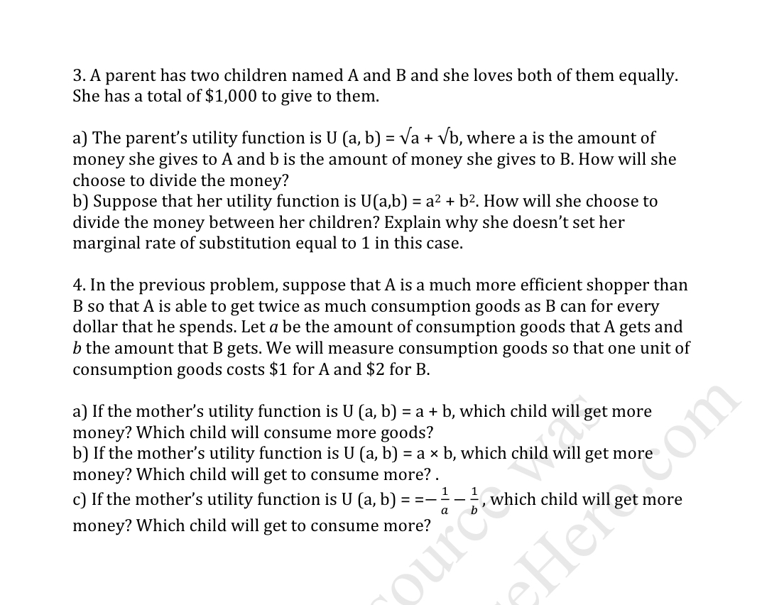 3. A parent has two children named A and B and