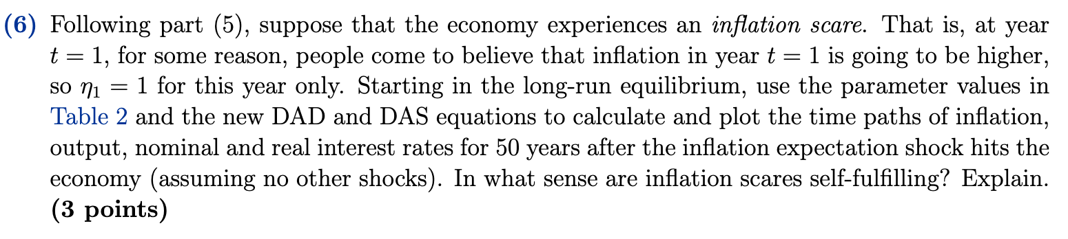 paths of ination, output, nominal and interest rates for 50 years after
