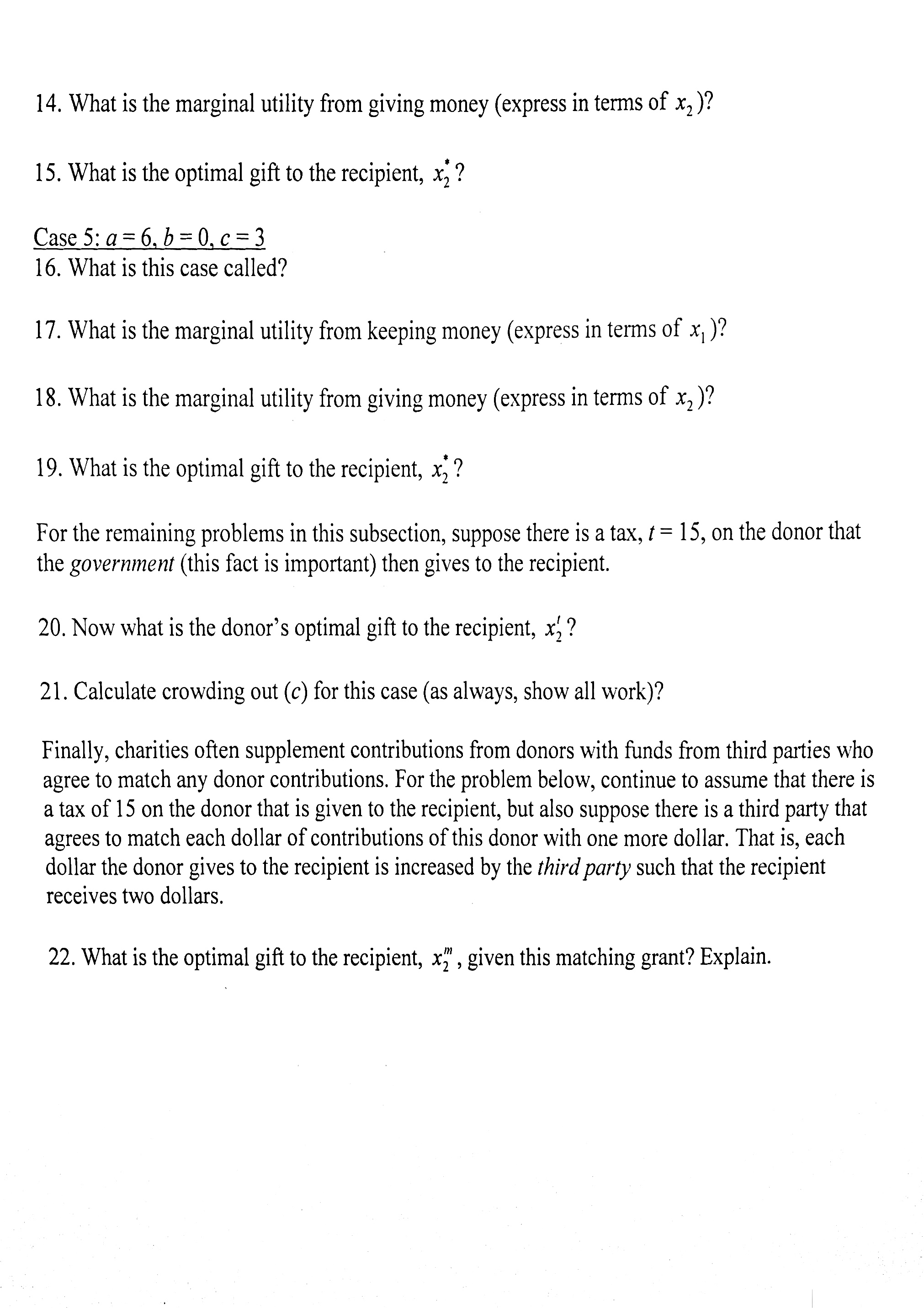homework assignment are based on the following information about a donor (person