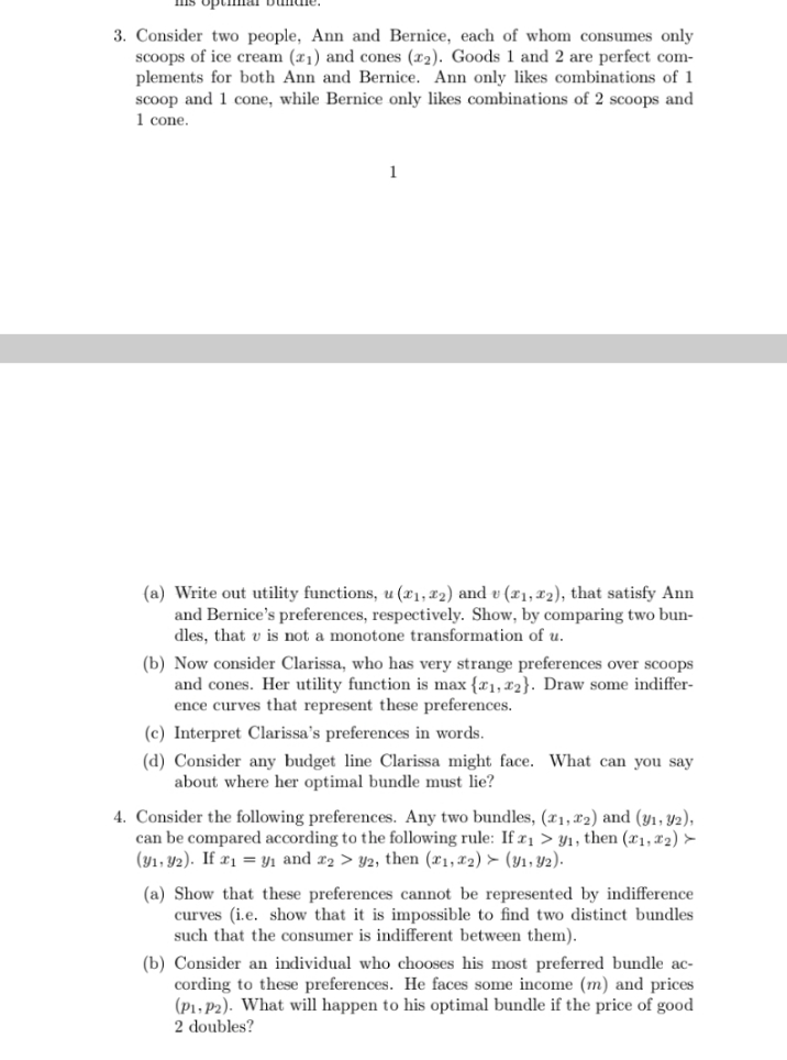 Can you please write out utility functionc and provide explanation 3. Consider