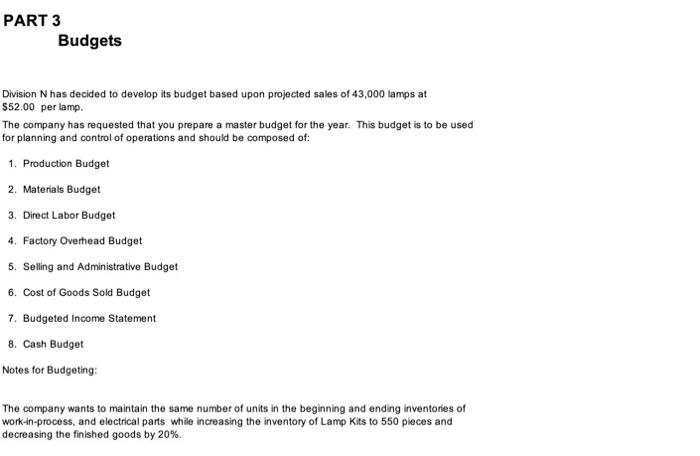 you! I See The Light Projected Income Statement For the Period Ending