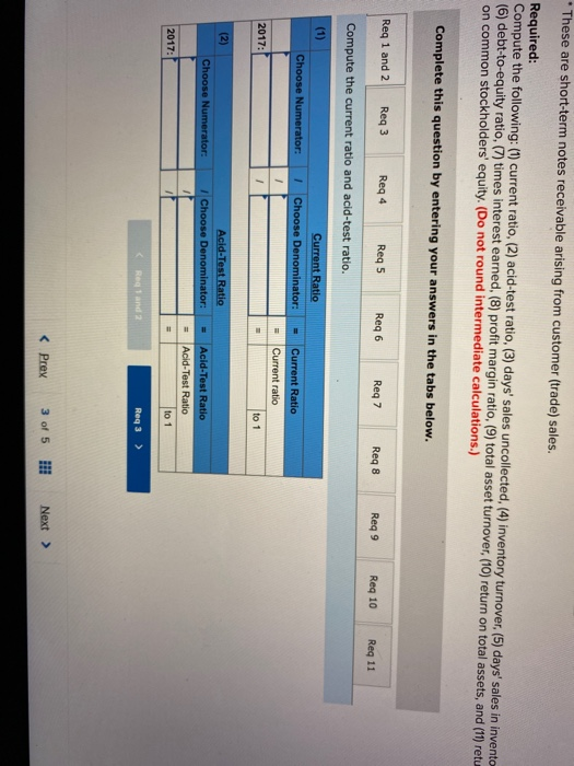financial statements of Cabot Corporation follow. (All sales were on credit: selected