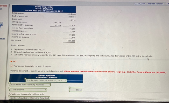 of Swifty Corporation. SSURCES -12 Swifty Corporation Comparative Balance Sheets December 31