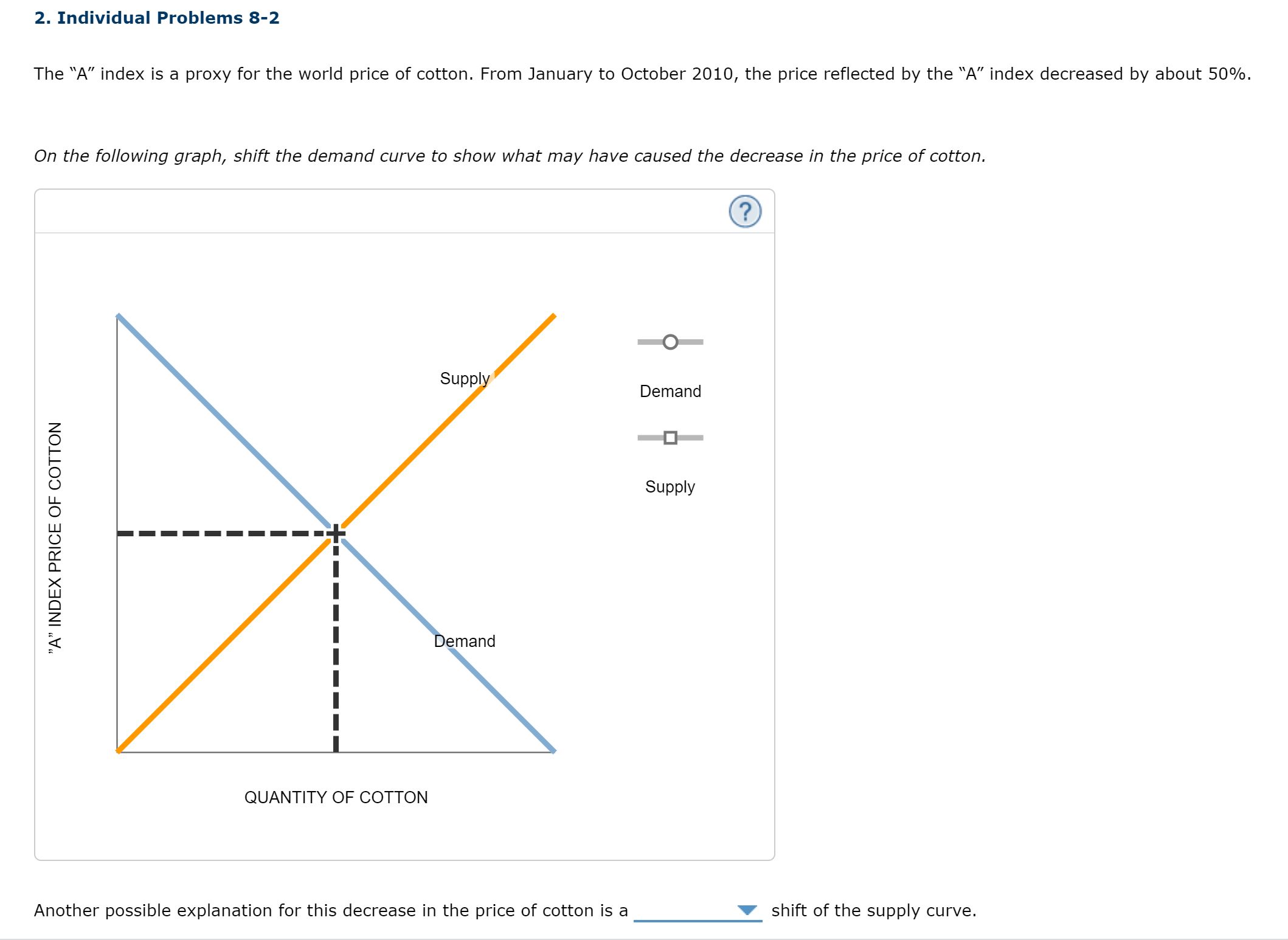 2. Individual Problems 8-2 The \"A" index is a proxy for