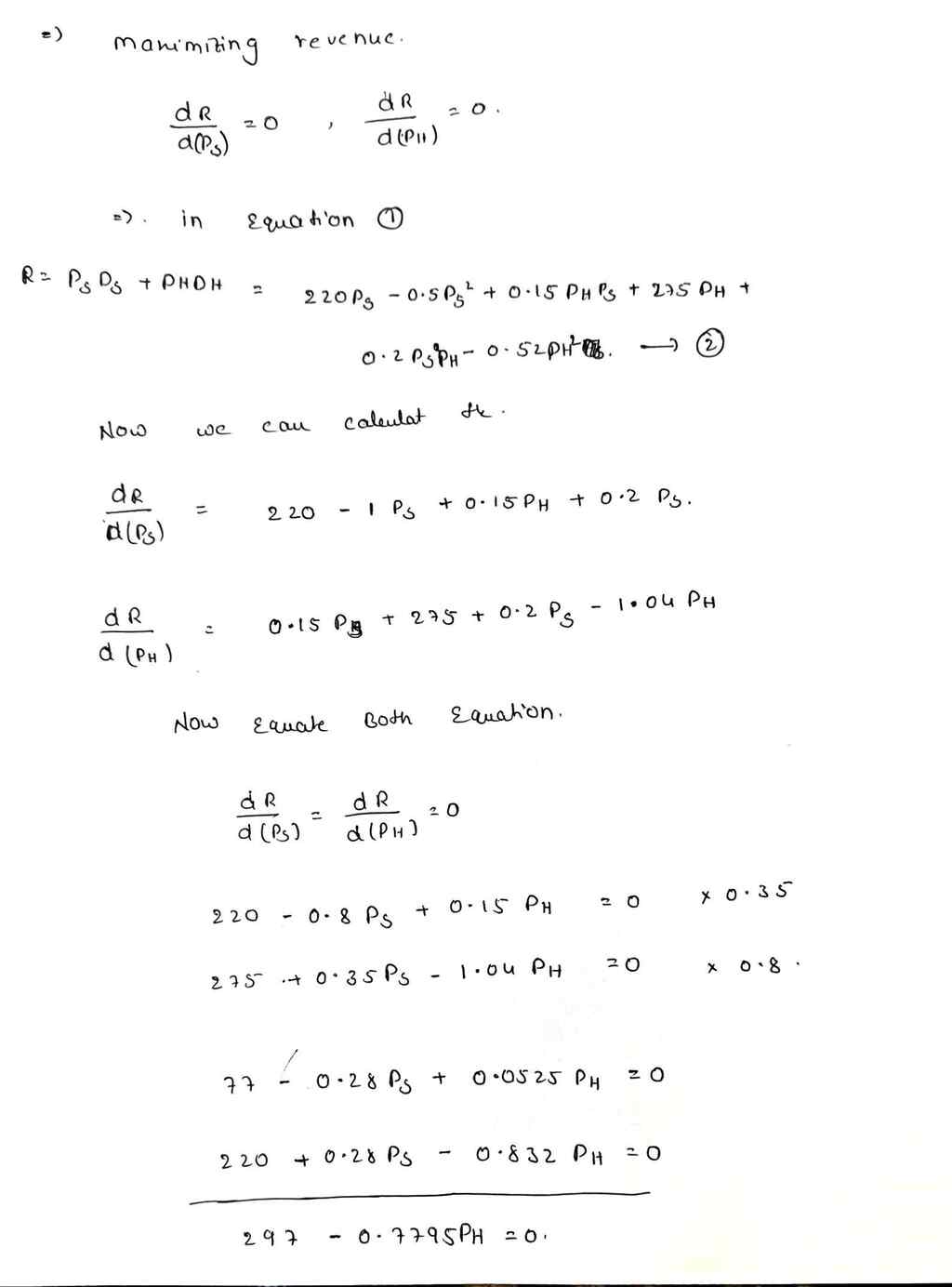 The demand for these two cameras are as follows (DS = demand