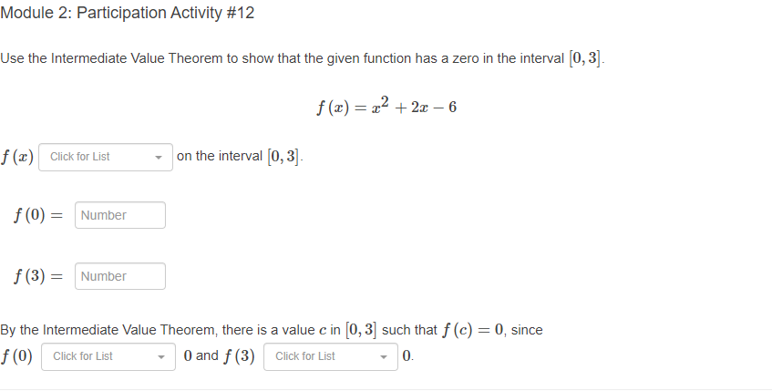 for the oneSided limits. Module 2: Participation Activity #3 List all the