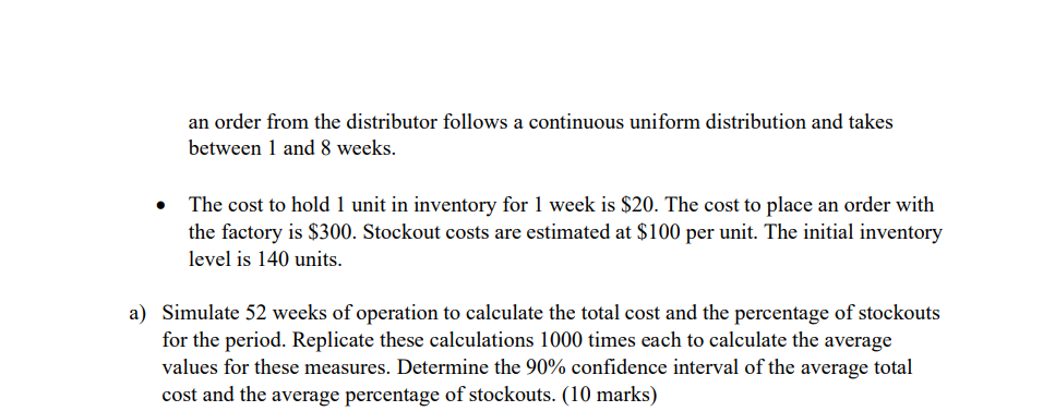 Demand Order Quantity 350.00 MIN 0 Initial Inventory 140 MAX 8 0.05