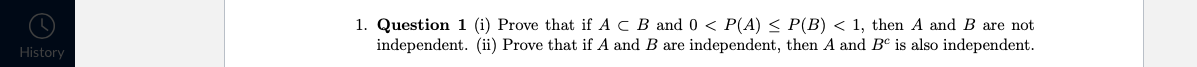 1. Question 1 (i) Prove that if A C B and O