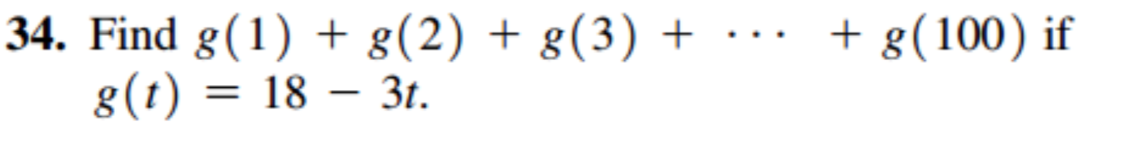 Need help with this question please :) 34. Find g(1) + 8(2)