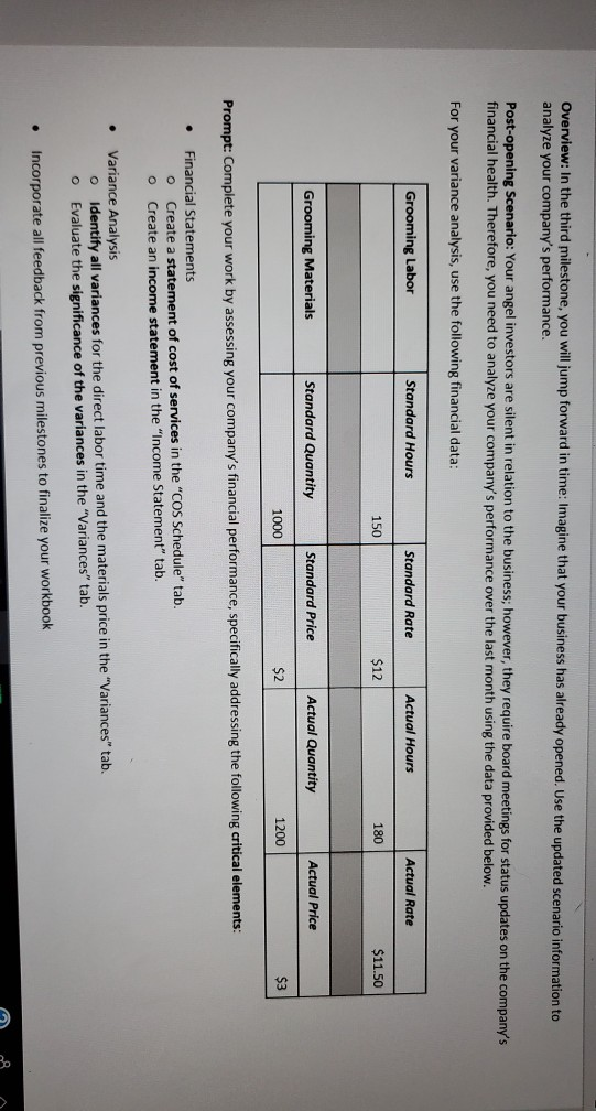 Overview: In the third milestone, you will jump forward in time: