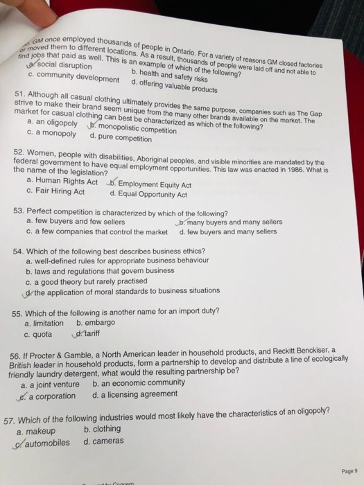  GM once employed th or moved them to once employed thousands