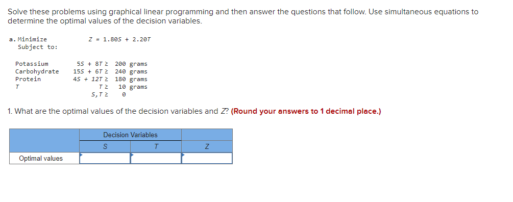  Solve these problems using graphical linear programming and then answer the