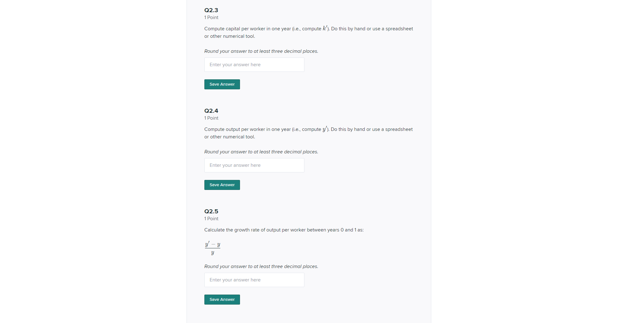 exogenous growth: Y = AK@[1-a C = (1 -S) Y Y =