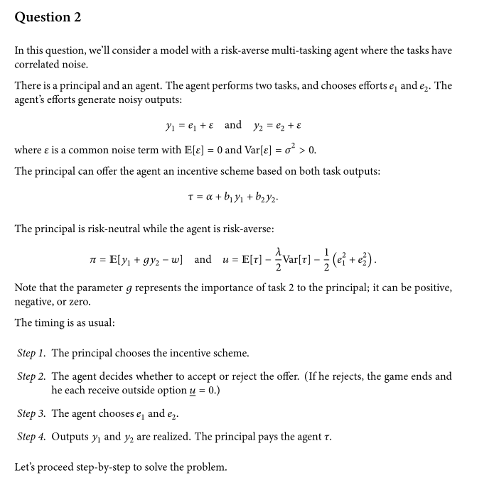  Question 2 In this question, we'll consider a model with a