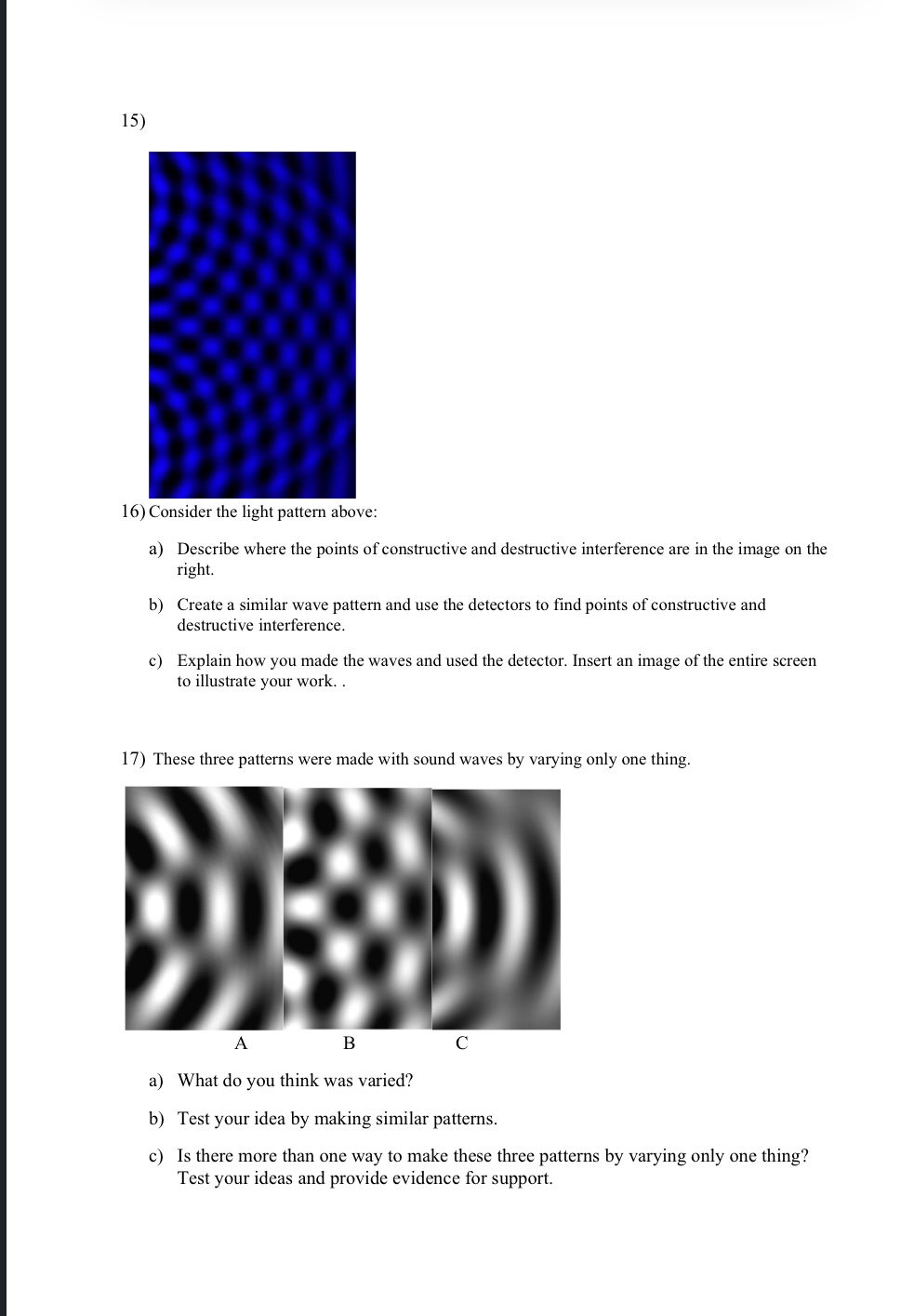 waves (transverse waves), Ocean waves (circular waves). In this class we are