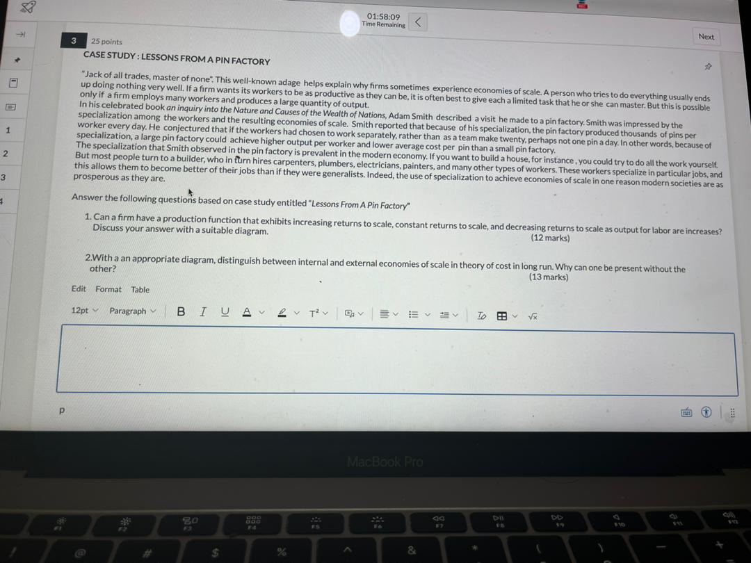 01:58:09 Time Remaining Next 3 25 points CASE STUDY : LESSONS