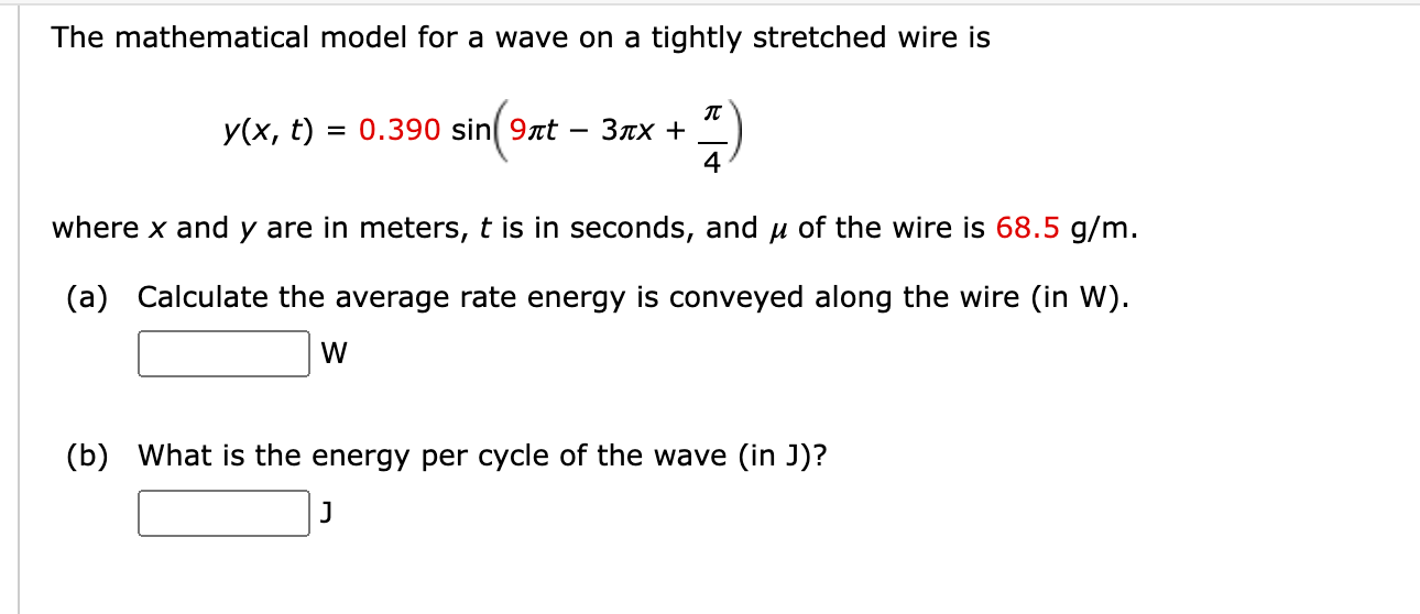  The mathematical model for a wave on a tightly stretched wire