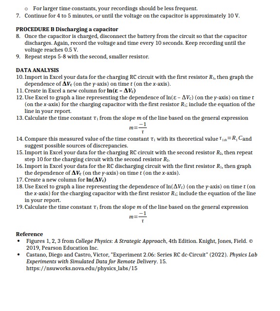 of the resistor on the shape of the charging curve... Use Excel