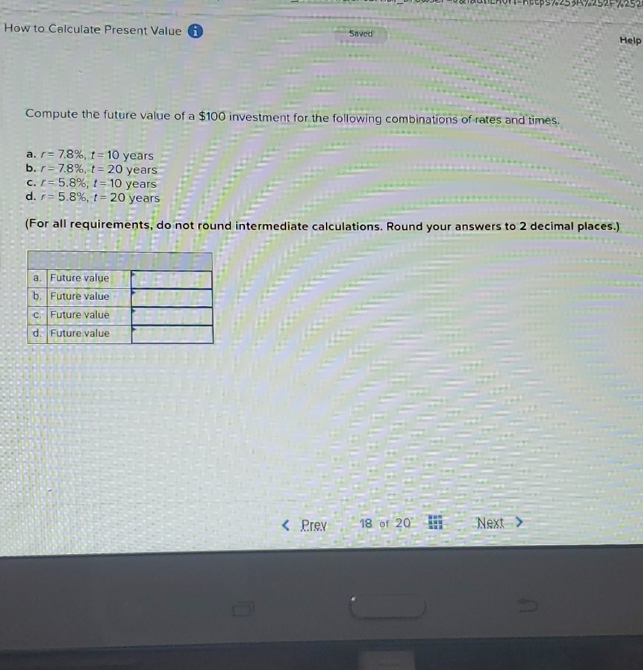 what is the answer How to Calculate Present Value i Saved Help